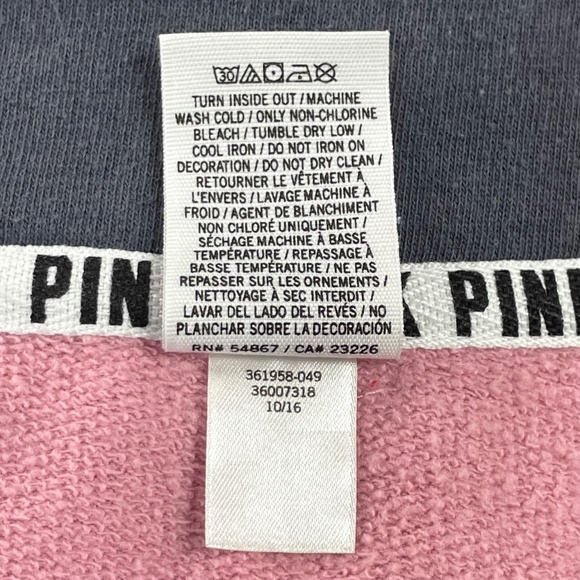 PINK Victoria’s Secret 1/4 Snap Logo Sweatshirt Size L Blush Pink Oversized - Picture 13 of 13